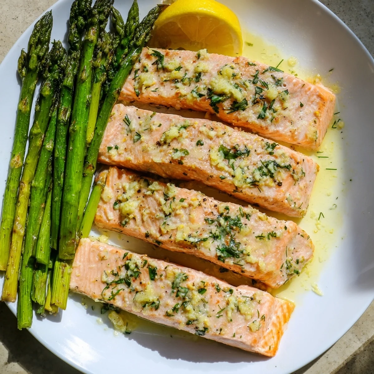 Baked Lemon Garlic Butter Salmon with Roasted Asparagus showcases tender fish and crisp veggies, perfect with white wine.