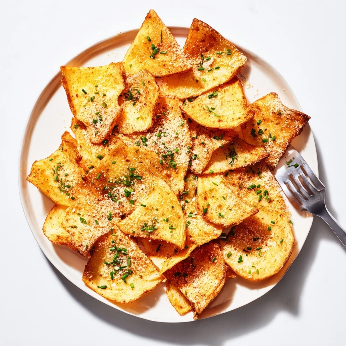 Protein-rich cottage cheese chips piled high, perfect for healthy snacking with dip