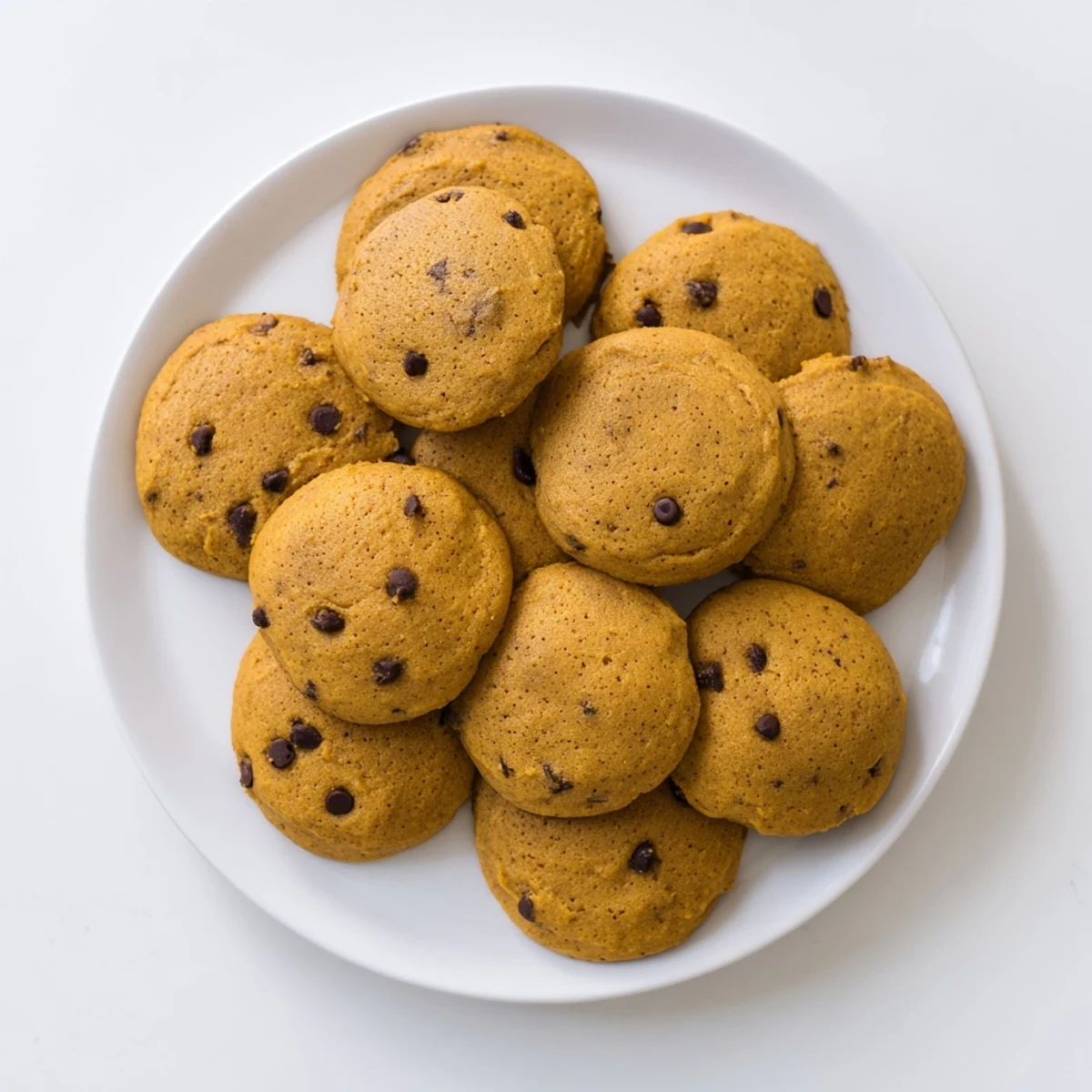 Golden brown soft pumpkin cookies dusted with cinnamon and ready for fall dessert serving