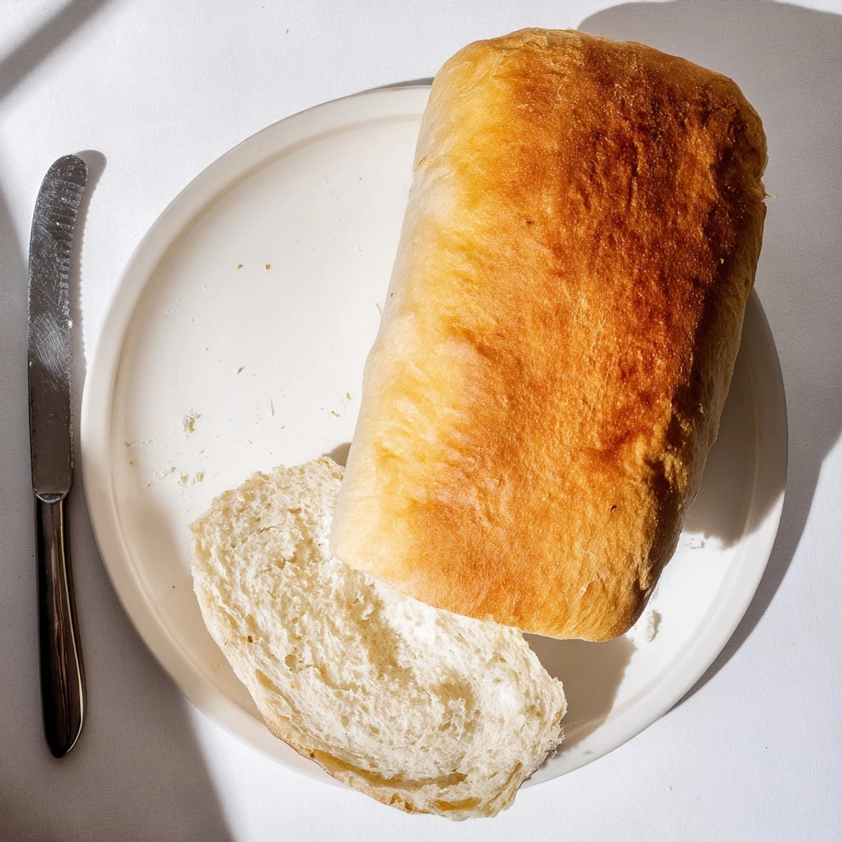 Golden brown stovetop bread with a fluffy interior, pan-fried to perfection in a skillet