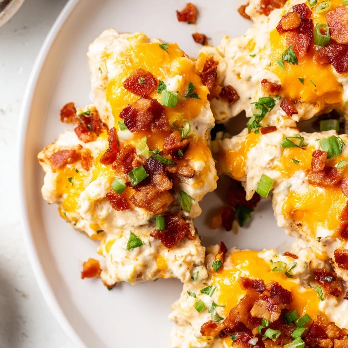 Oven-baked crack chicken dish featuring cheesy cream cheese topping and crunchy bacon bits