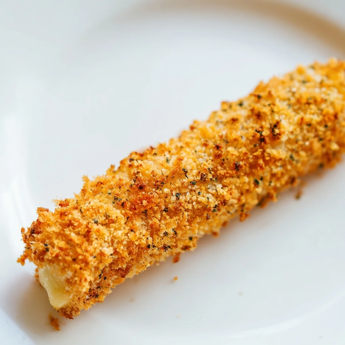 Golden crispy baked mozzarella sticks arranged on a wire rack with a bowl of marinara sauce