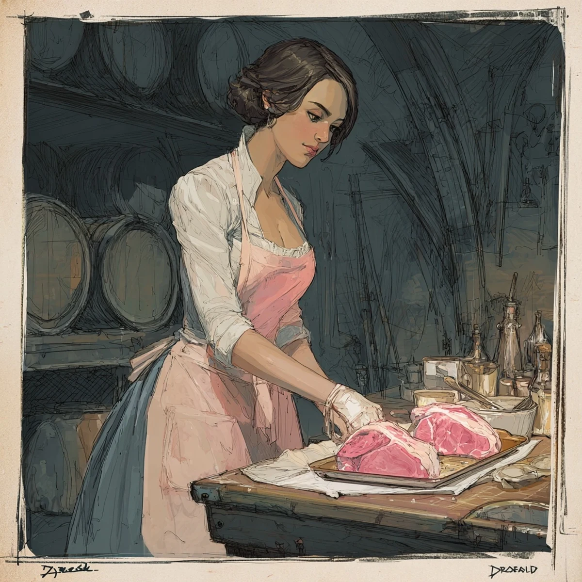 Juicy pan-seared chicken coated in thick white and red speckled yogurt parmesan sauce with basil