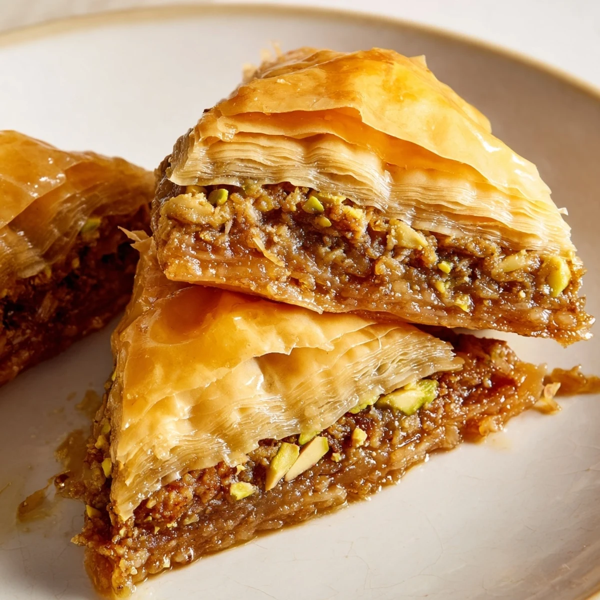 Bosnian baklava layers of buttery phyllo and chopped nuts drizzled with honey syrup