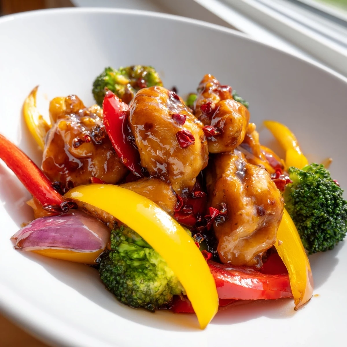 Vibrant quick flavorful weeknight meal served over fluffy rice with fresh herbs