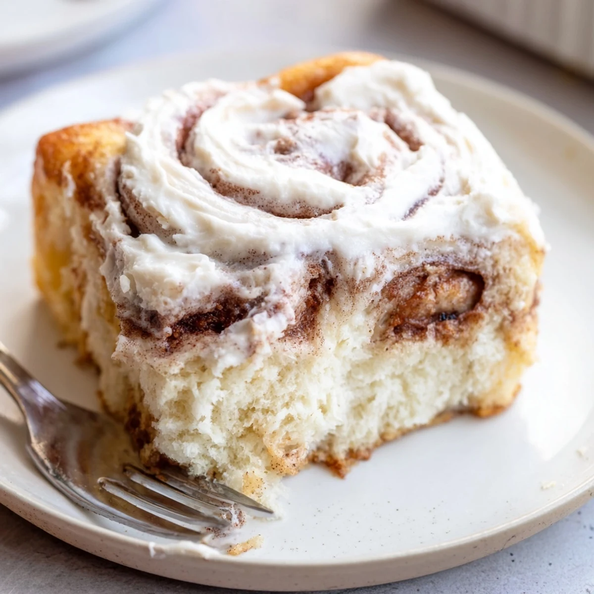 Warm Cinnamon Roll Poke Cake drizzled with cinnamon filling, perfect for brunch