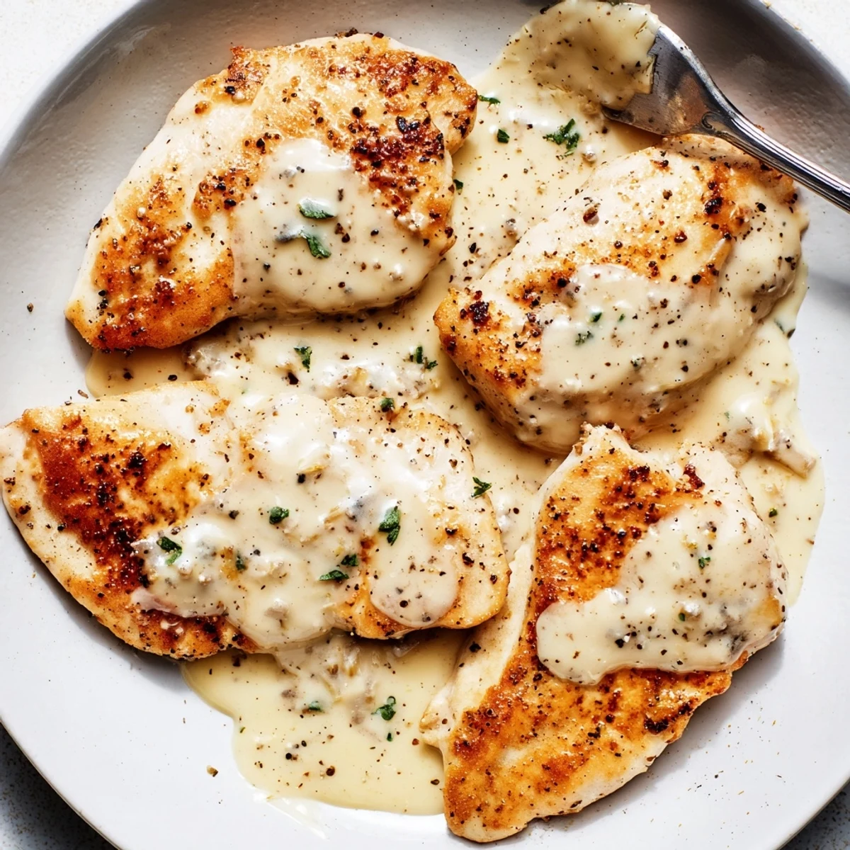 Sliced Chicken With Cheese Sauce glistening, creamy cheddar topping, served with broccoli