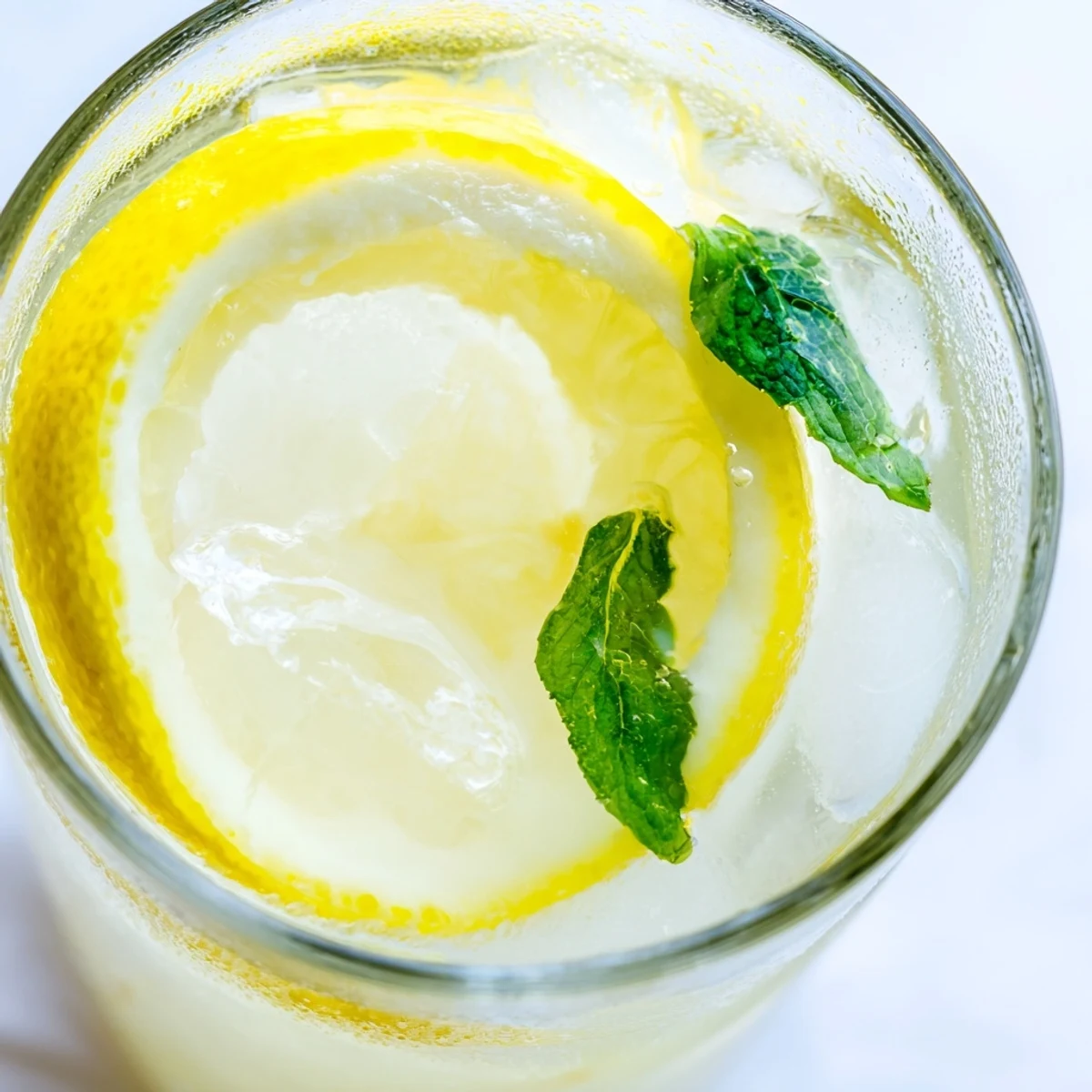 Refreshing homemade lemonade recipe served in a glass pitcher with ice cubes and fresh lemon slices