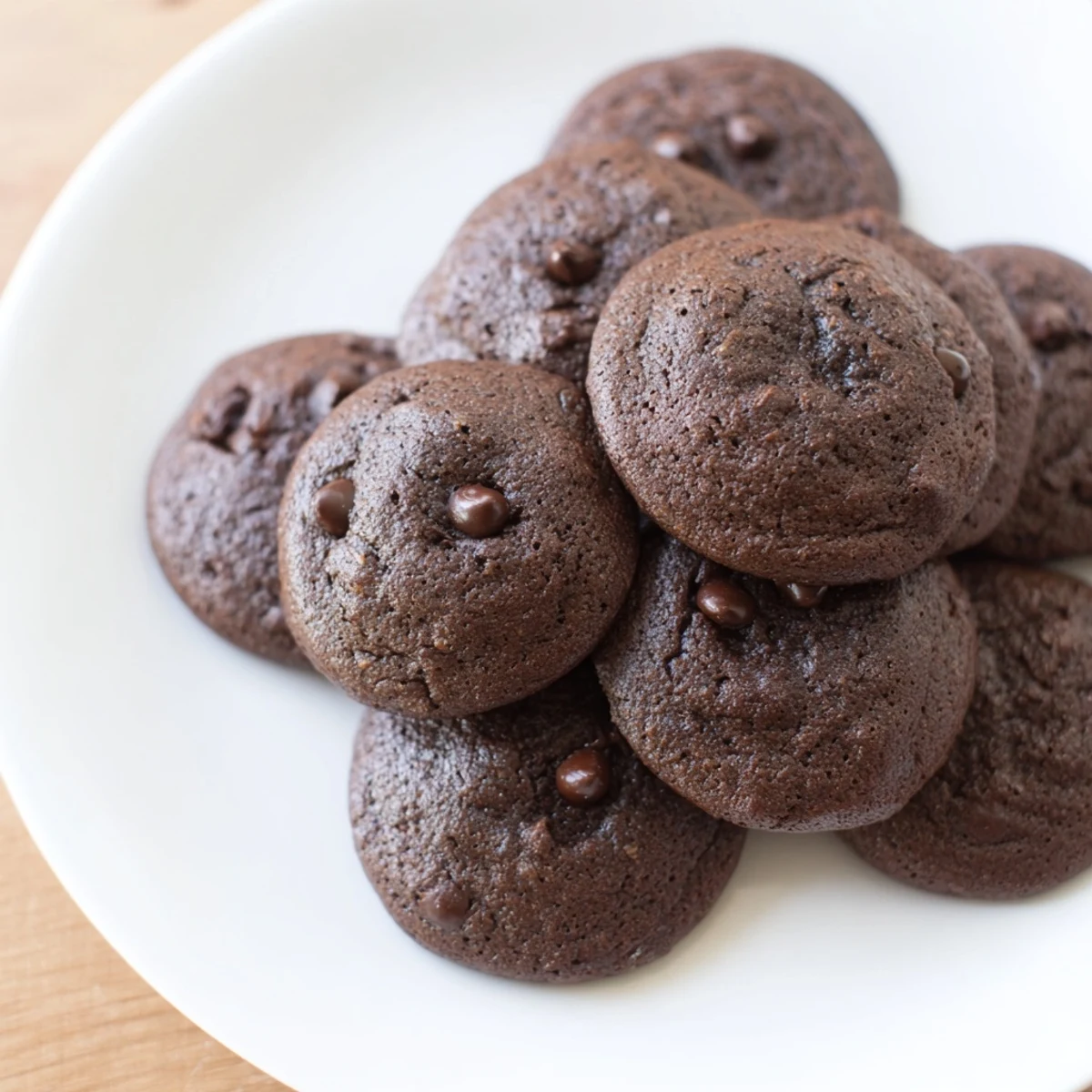 Homemade chocolate espresso cookies with rich coffee flavor alongside a coffee cup