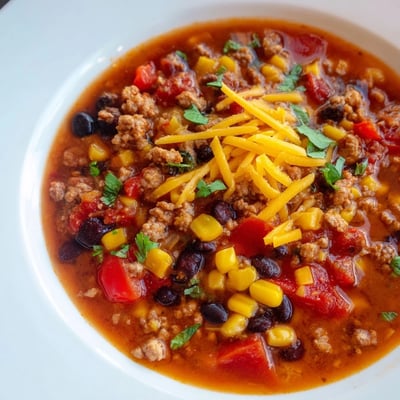 Crockpot Ground Beef Taco Soup