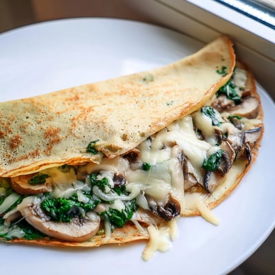 Savory Crepe Spinach Mushroom