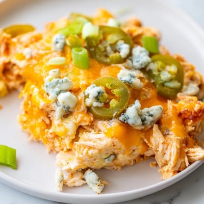 Jalapeno Buffalo Chicken Casserole